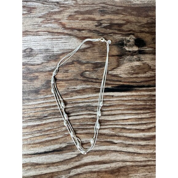 Sterling Silver 925 Multi-Strand Necklace With Beads 14.51g - Picture 3 of 8